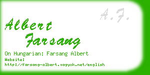 albert farsang business card